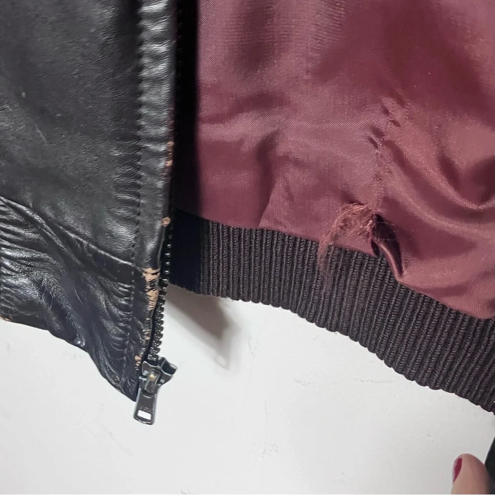 Vintage Members Only leather bomber jacket 46 XL‎